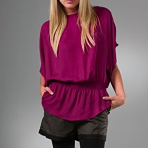 Parker "Batwing" top in deep pink / fuchsia sz sm